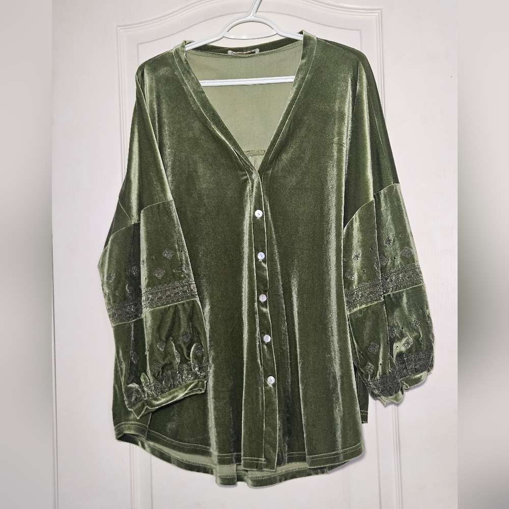 Velvet Romantic Bohemian Earthy Flowing Shirt